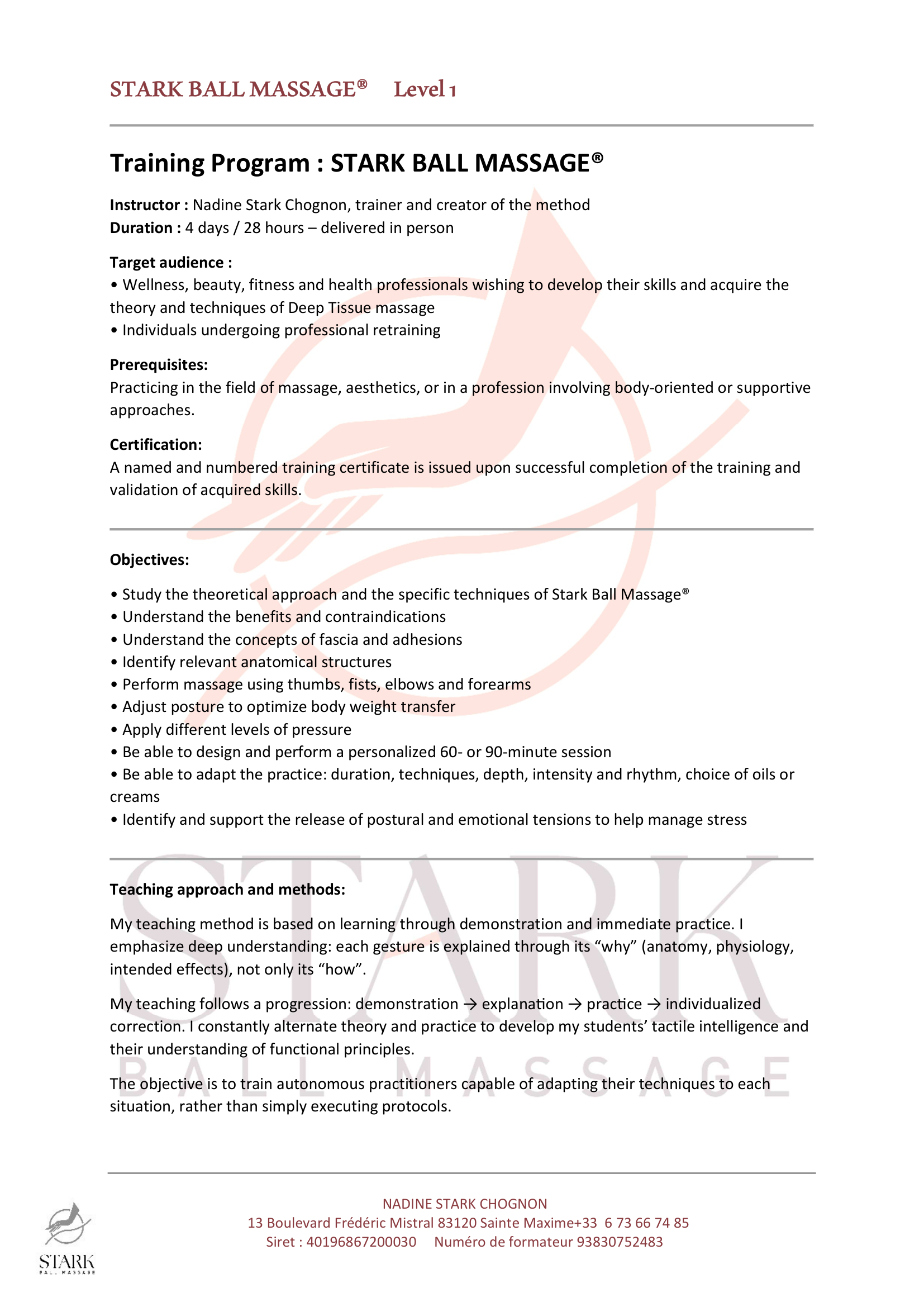 Training Program Page 1