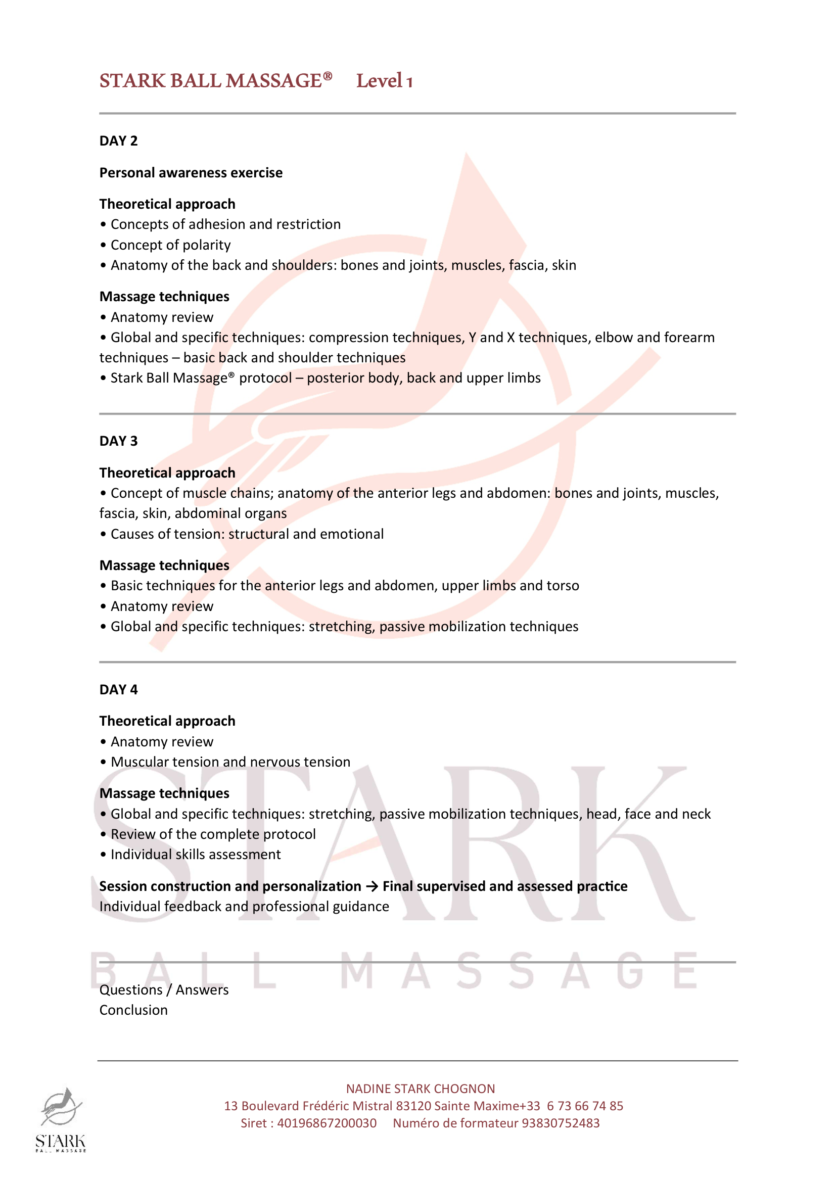 Training Program Page 3